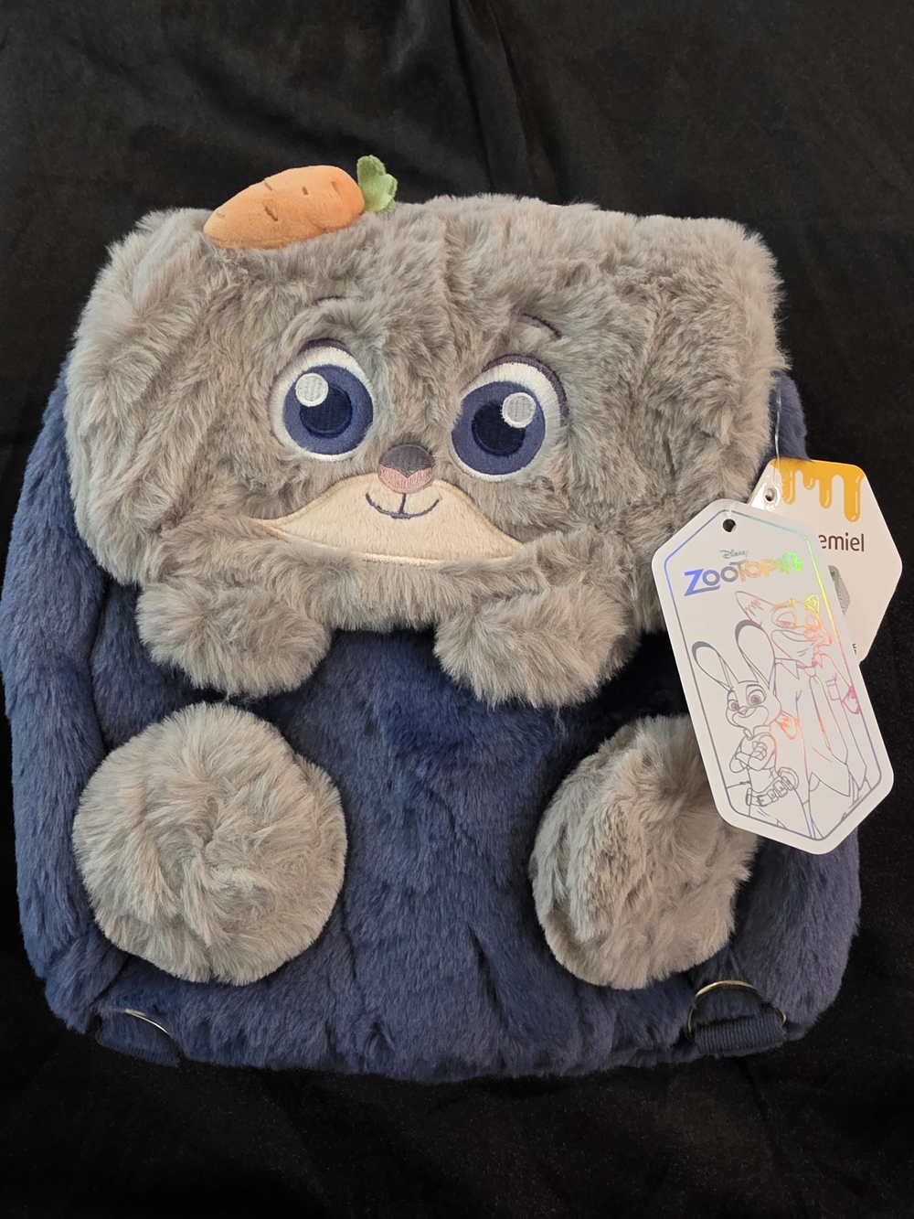 Jr. Plush Bunny Backpack - Gray & Navy